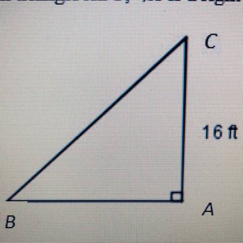 2. In triangle ABC, SA is a right angle, and m B = 45°

(1 point)
C
16 ft
A
B.
What is the length