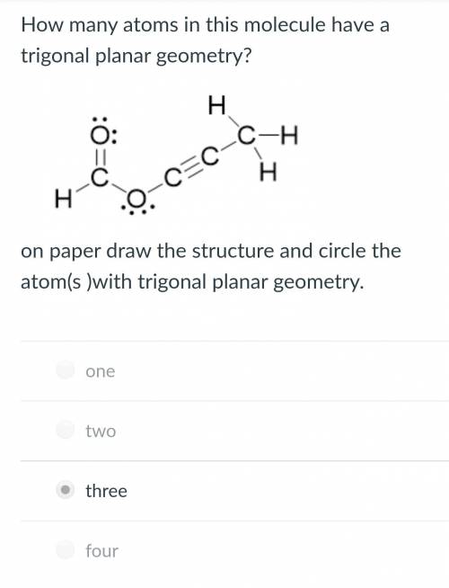 How many atoms in this molecule have a trigonal planar geometry?