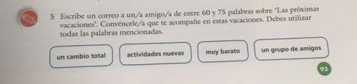 Spanish question attached. Thank you.