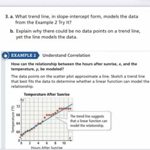 3. a. What trend line, in slope-intercept form, models the data

from the Example 2 Try it?
b. Exp