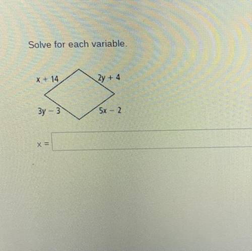 Solve for each variable x & y.
