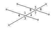 In the figure, the angles are formed by a transversal and two parallel lines. Which angles seem to