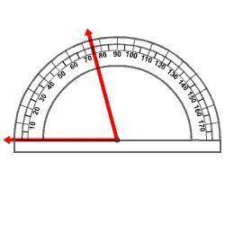 Which of the following best represents the measure of the angle shown?

A. 45°
B. 75°
C. 95°
D. 12