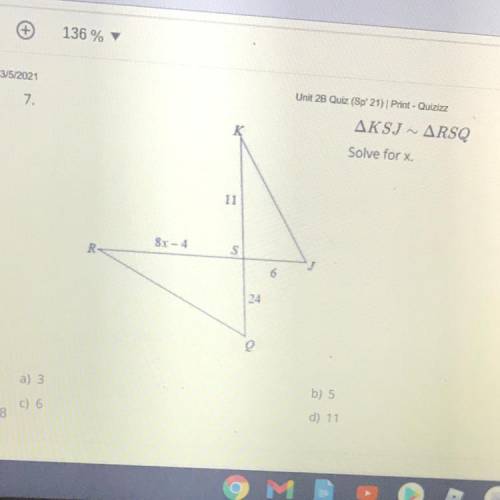 Please help ASAP!
Solve for x