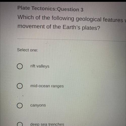 (SCIENCE) Which of the following geological features was not created by the

movement of the Earth