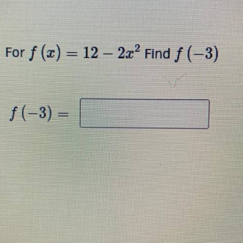 Find f(-3)
Please help!