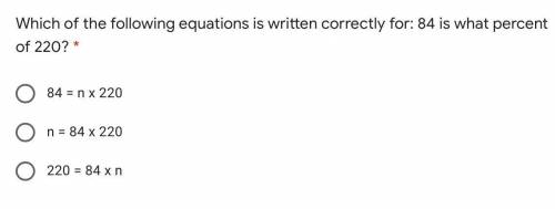 Which of the following equation is written correctly for 80 is what percentage of 220?