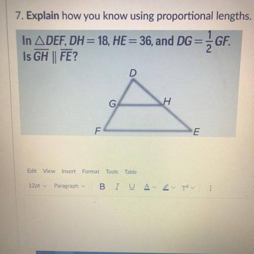 Explain how you know using proportional lengths