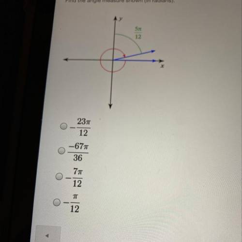 Find the angle measure shown (in radians)