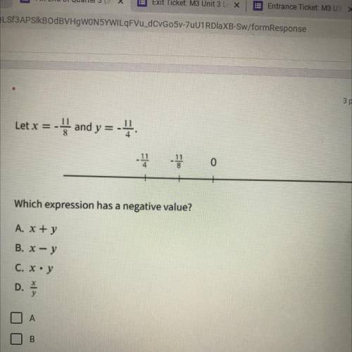 Which expression has a negative value? PLS HELP