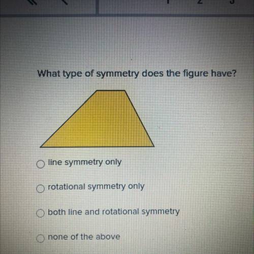 What type of symmetry does the figure have?

line symmetry only
rotational symmetry only
both line