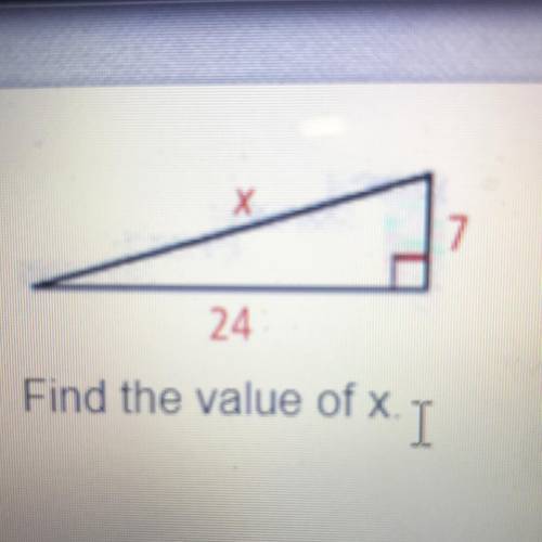Find the value of x.
A.16
B.12
C.36
D.25