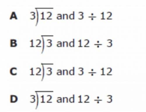 What two expressions represent 3/12​?