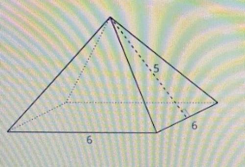 Here is a right square pyramid. Round answers on this problem to the nearest tenth if necessary. wh