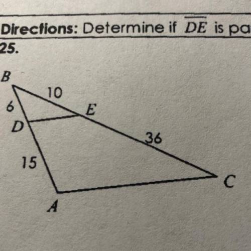 Determine if line DE is parallel to line AC