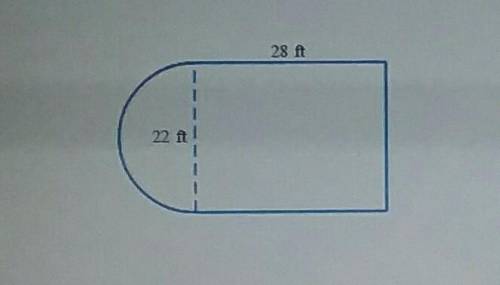 A rose garden is formed by joining a rectangle and a semicircle, as shown below. The rectangle is 2