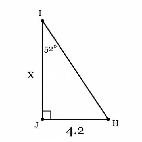 Help, I don’t understand this DeltaMath question

In ΔHIJ, the measure of ∠J=90°, the measure of ∠