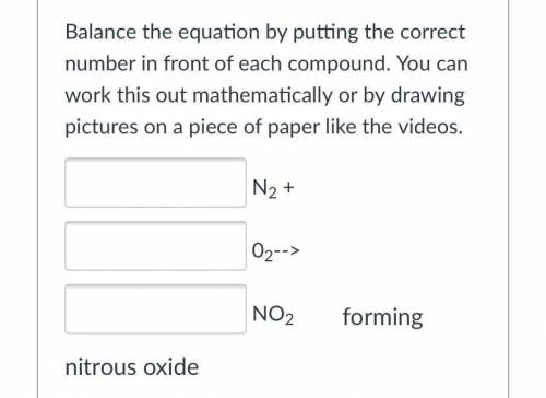 Balance the equation by putting the correct number in front of each compound. You can work this out
