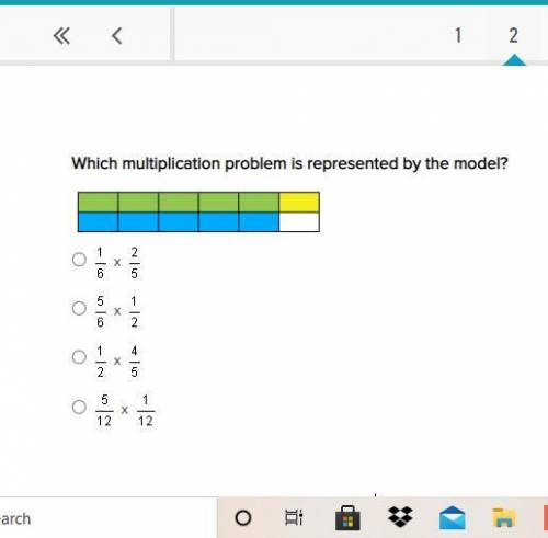 Pls help! Which multiplication problem is represented by the model?