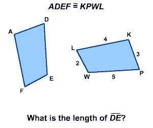 What is the length of de 
A. 2
B. 3
C. 4
D. 5