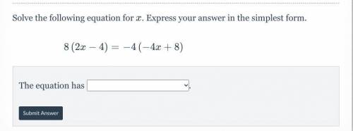 Solve the following equation for xx. Express your answer in the simplest form.