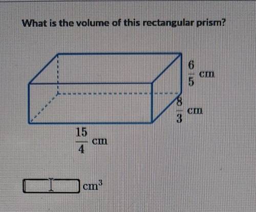 What is the volume if this rectangular prism​