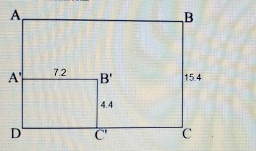 Rectangle ABCD was dilated to create rectangle A'B'C'D'. Calculate the length of C'C. Round to the