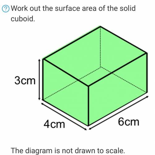 Work out the surface area of the solid cuboid plss