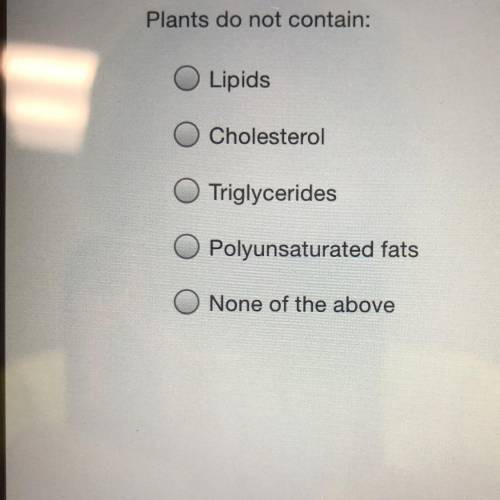 Plants do not contain: