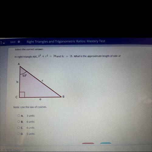 PLEASE HELP HURRY 
in the right triangle ABC,
