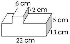 This figure is made up of two rectangular prisms.

What is the volume of the figure?Enter your ans