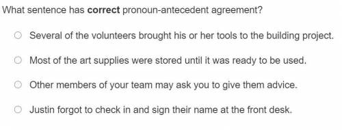 What sentence has correct pronoun-antecedent agreement?