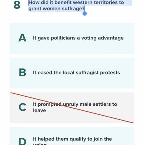 How did it benefit western territories to grant women suffrage? Plss helpp