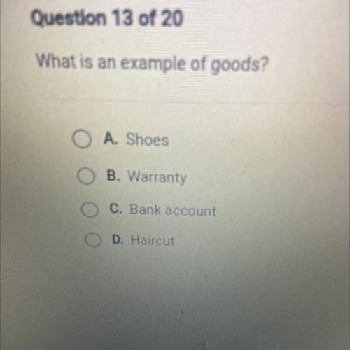What is an example of goods￼