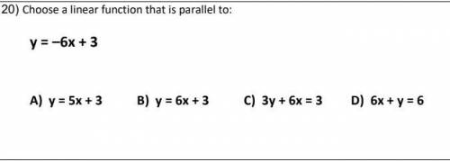 Choose a linear function that is parallel to: