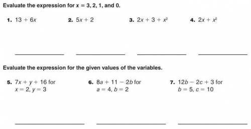 Please help with numbers 1-7! Please and Thank You