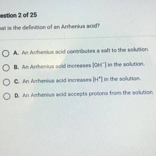 What is the definition of an Arrhenius acid?