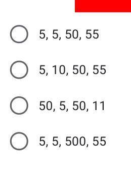 Select the answer choice that has the correct missing values. *