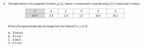 The table below is of a quadratic function, (), where is measured in seconds and ()is measured in m