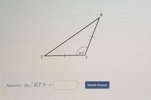 S = 112° find RTS

I need help with this I have an assignment due in two hours and I still cant fi