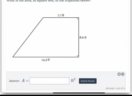 What is the are in square feet of the trapezoid