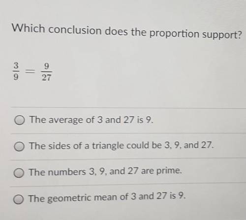 What conclusion does the proportion support​