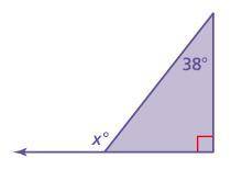 Find the missing angle according to the Triangle Exterior Angle Theorem