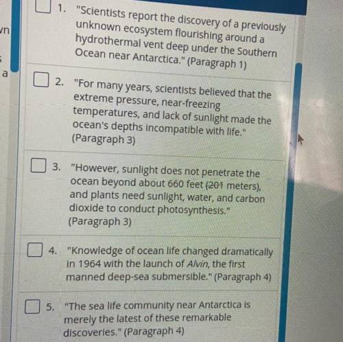 (HELP PLEASE I REALLY HEAVE TO PASS THIS TEST)

Which two quotes best show why scientists were onc