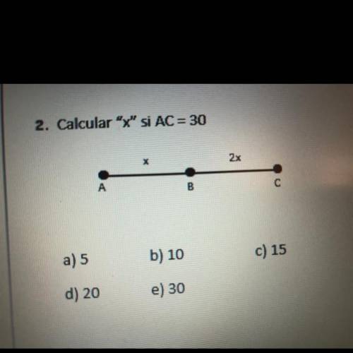 Calcular x si AC=30
