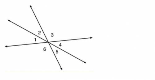 What is the relationship between angles 1, 2, and 6?

A. they are vertical
B. they are supplementa