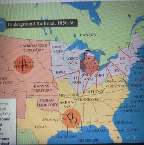 Select the correct location on the map

Identify the region where the Underground Railroad maintai