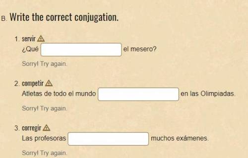 Giving Write the correct conjugation