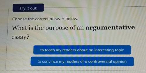 What is the purpose of an argumentative essay?​