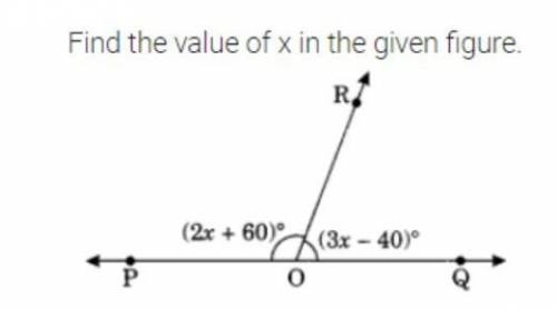 Find the value of x in the given figure​